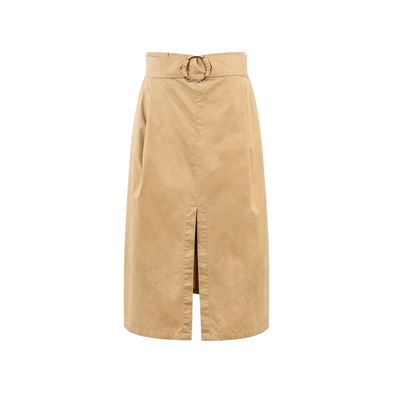 拉夏贝尔puella春装新款时尚显瘦高腰A字半身裙中长款女20010366