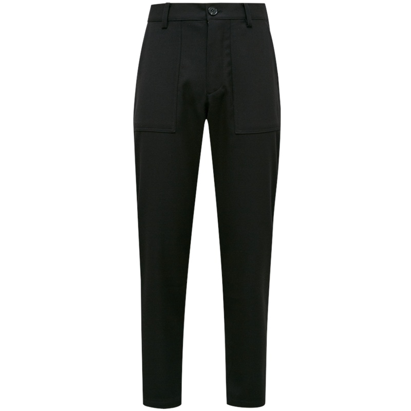 [99元3件]MECITY男装冬季新款设计感口袋黑色锥形宽松帅气男裤子休闲裤