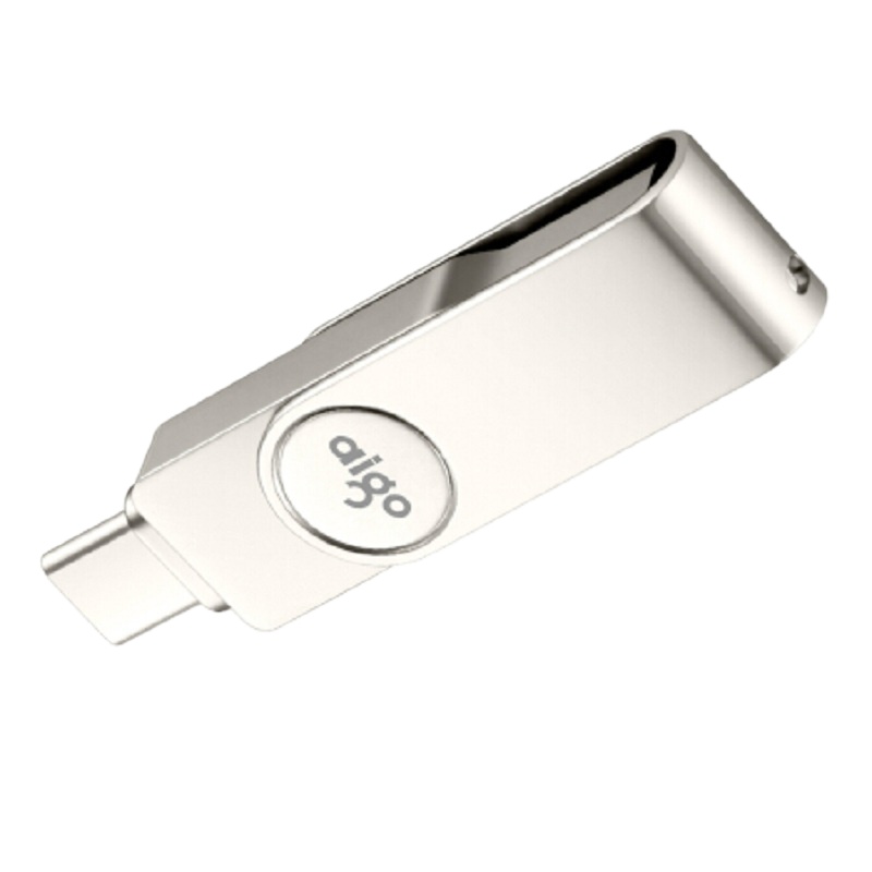 [精选]爱国者(aigo)64GB USB3.1 手机U盘 U356炫酷高速款 银色 双接口手机电脑用 Type-C