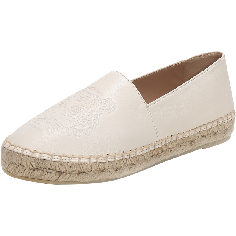 Kenzo 高田贤三 女士 羊皮麻编渔夫鞋平底鞋休闲鞋 FA6 2ES180 L73