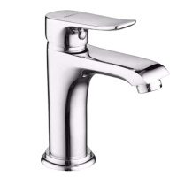 黄铜单孔冷暖面盆龙头