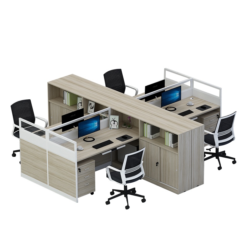 全简现代简约屏风位员工办公桌办公室专用屏风隔断职员办公电脑桌财务办公电脑桌十字型四人位