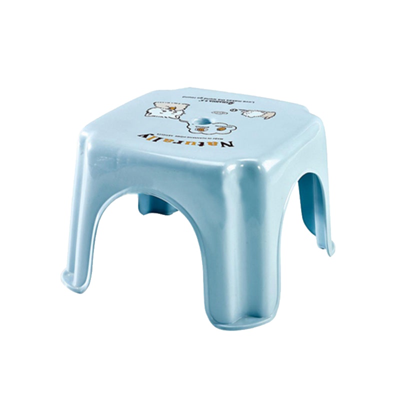 茶花印花母婴幼儿童凳子塑料凳正方形小凳子板凳 0811 （蓝色）
