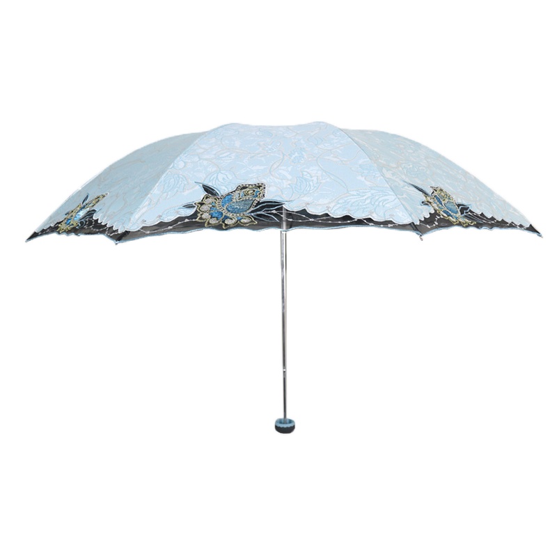 天堂伞天堂伞太阳伞女士配拎包便携绣花伞刺绣蕾丝防晒遮阳伞