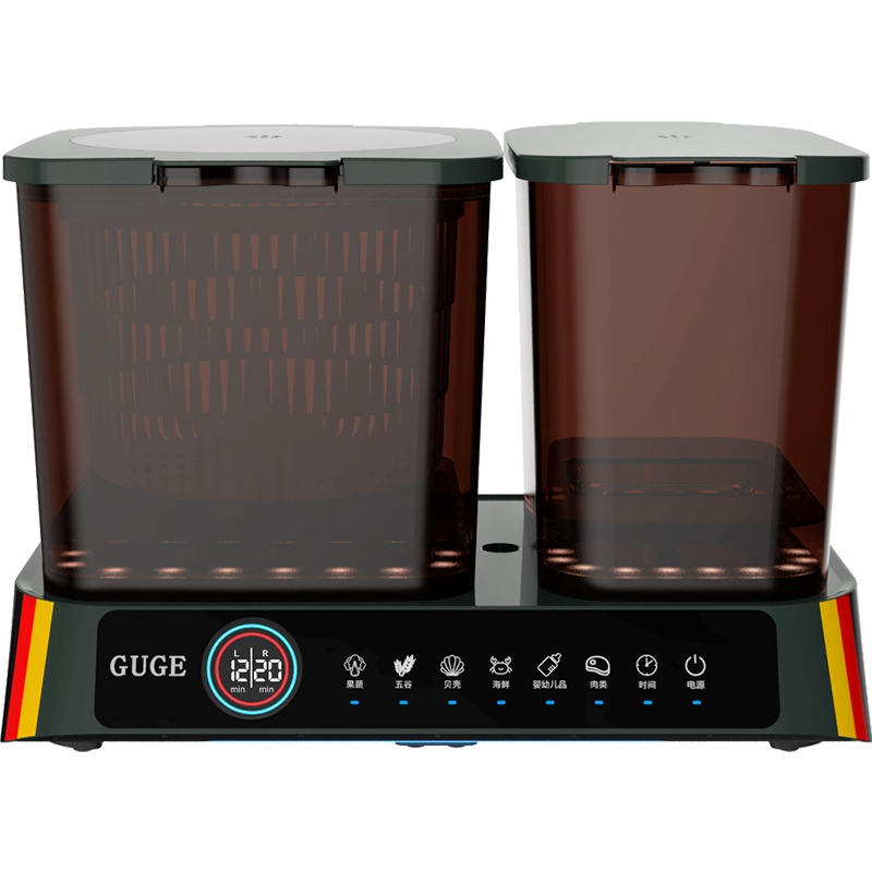 [四核*双桶*等离子]德国谷格(GUGE)洗菜机家用钛金等离子全自动杀菌除农残去激素水果肉类立体旋转洗菜食材净化机清洗机