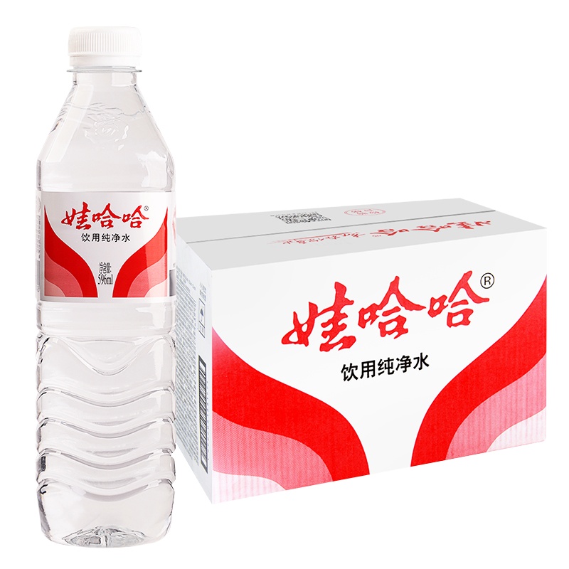 [娃哈哈官方]娃哈哈 饮用纯净水596ml*24瓶/箱 饮用水 甘甜爽口