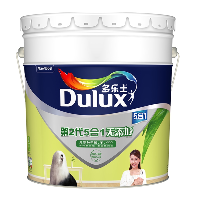 多乐士(Dulux) 第二代五合一无添加内墙乳胶漆 墙面漆油漆涂料 A611 15L