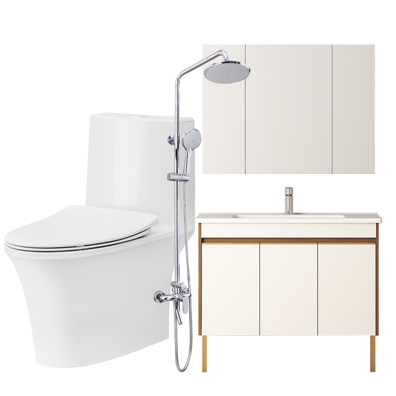 法恩莎卫浴新款60厘米80厘米1米浴室柜FB16127大力神马桶F2M8813花洒组合套餐