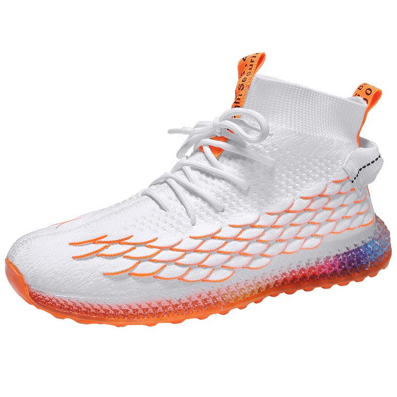 羊骑士2020秋季款男士高帮鞋飞织鞋网布鞋运动鞋潮流鞋学生鞋男鞋