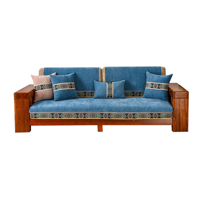 京城派 新中式沙发垫四季可用沙发套罩巾套装坐垫子巾四季新中式沙发套罩雪尼尔防滑红木沙发垫子组合支持定制飘窗垫