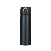 膳魔師(THERMOS）高端保温杯“龙杯”系列浮雕图腾商务出行彰显品位大容量墨黑色550ML 【高档礼盒，品位象征】