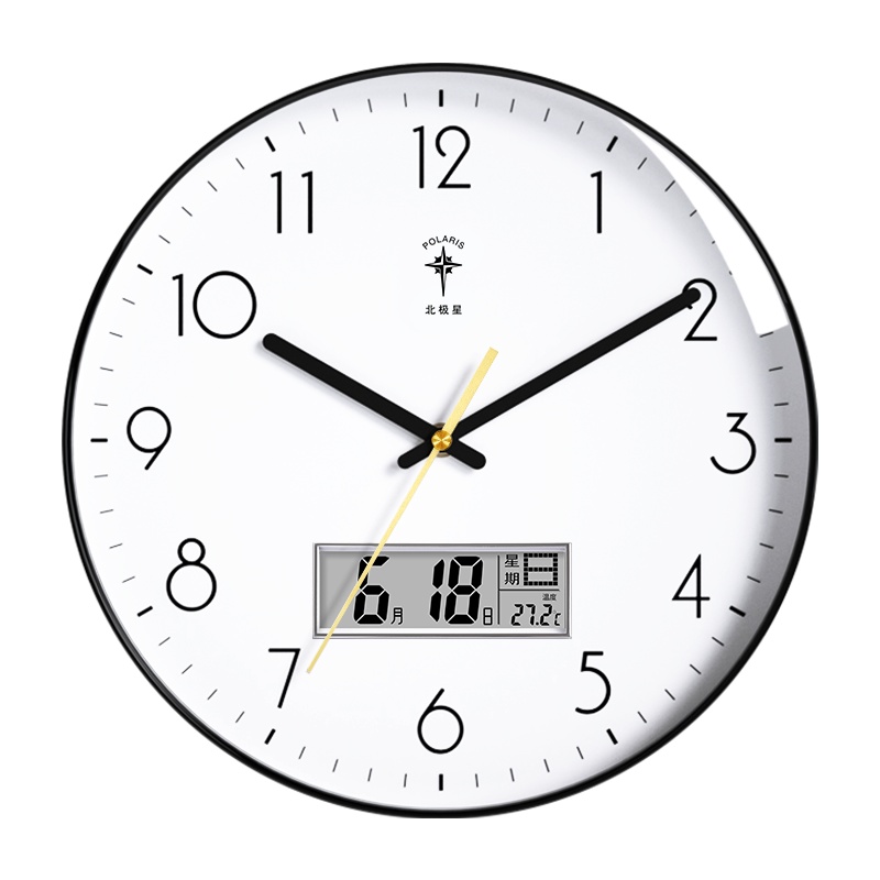 北极星（POLARIS）电波钟钟表挂钟客厅时钟静音挂表自动对时现代创意简约家用装饰表时尚北欧艺术轻奢个性卧室壁钟