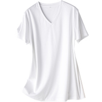 恒源祥年新款T恤女夏短袖纯棉上衣白色百搭打底衫精梳棉汗衫