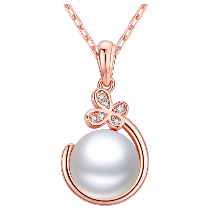 佰色传情纯银项链淡水珍珠吊坠女简约气质妈妈生日礼物