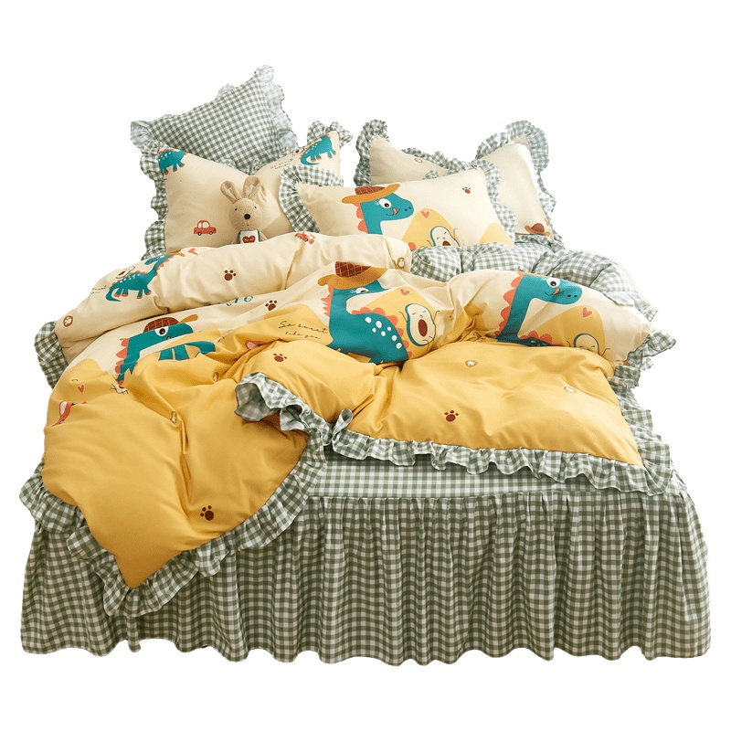 凯诗风尚(CHARSON)四件套 植物羊绒柔软舒适ins网红公主风柔软亲肤AB双面聚酯纤维套件床上用品1.8米床