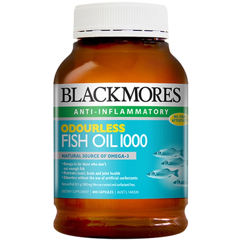 2件装|BLACKMORES澳佳宝深海无味鱼油软胶囊中老年调节400粒/瓶装易吞服澳洲进口深海鱼油
