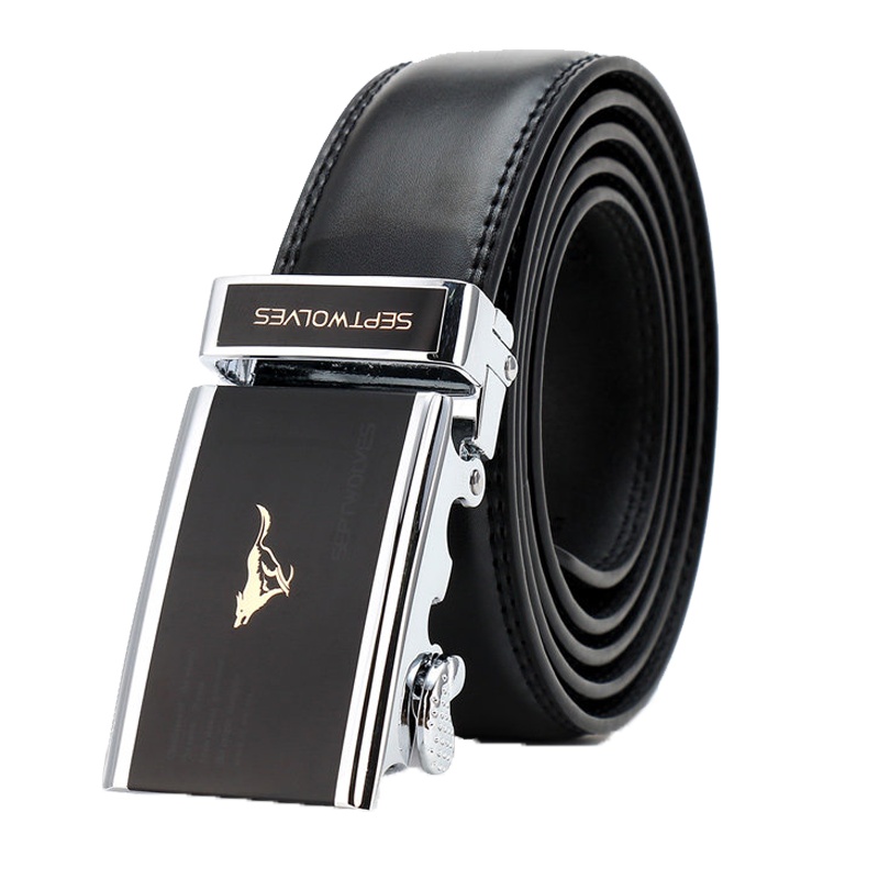 七匹狼男士真皮皮带男韩版休闲潮流牛皮腰带自动扣商务裤带 WA20173J