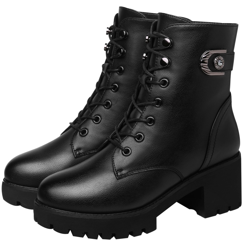 百年纪念Centenary秋冬加绒时尚棉鞋松糕厚底系带女靴女鞋短筒靴子马丁靴2090