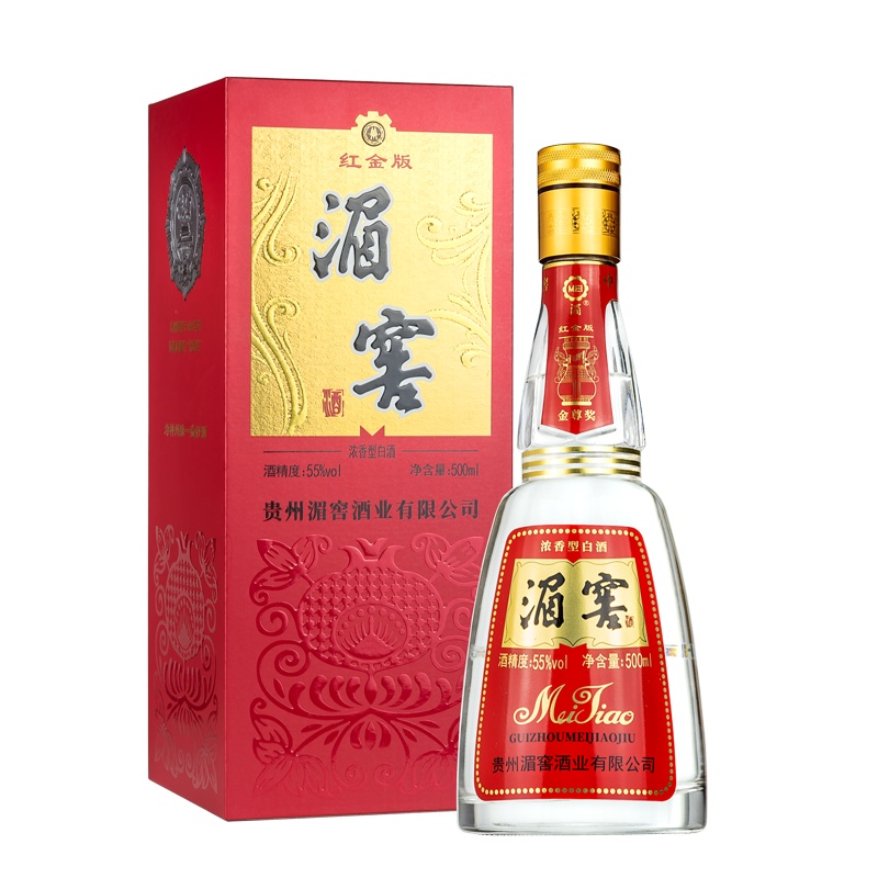 贵州湄窖 55度国际博览会金奖获奖品牌 红金版 浓香型 白酒 送礼礼盒 500ml