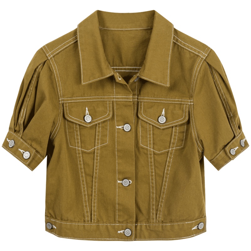 OtherMix工装风牛仔衣女2021年夏季新款洋气短款减龄短袖薄款外套