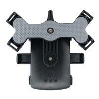 火豹汽车方向盘手机支架车载座椅支架夹子松紧带卡扣易拆卸免改装 典雅黑自动旋转手机支架手机座