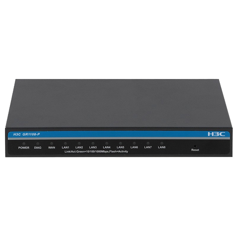 华三(H3C)GR1108-P 8口千兆高性能企业POE供电路由器可VLAN 带机80 内置AC、 管理200AP