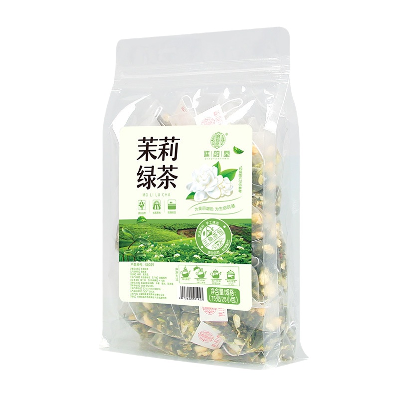谯韵堂茉莉绿茶75g/袋三角包袋泡茶量贩