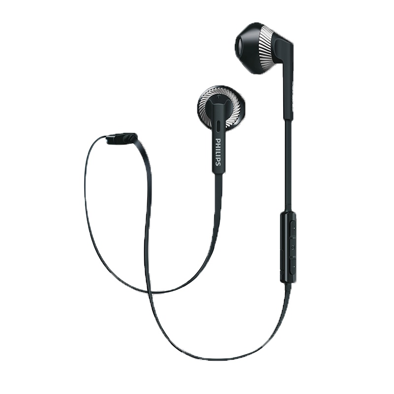 飞利浦(Philips)SHB5250蓝牙耳机运动跑步无线挂脖式蓝牙耳麦入耳式挂颈项圈式耳机耳麦(黑色)