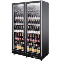 德玛仕展示柜冷藏柜酒吧超市商用保鲜柜蔬菜饮料展示柜厨房立式冰柜风直冷双门风冷无霜LG-1100FH(900L大容量)