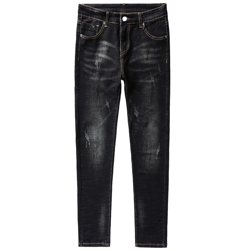 传奇保罗男士牛仔裤春季新款韩版修身小脚青年百搭休闲裤子男