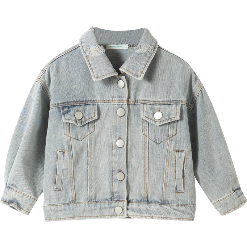 咕噜日记春款男童字母印花牛仔外套qzw001