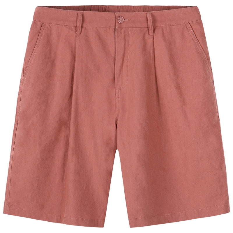 【满198减100预估价：45】森马短裤男裤子夏季新款休闲裤男棉麻直筒裤男裤纯色男士沙滩裤潮