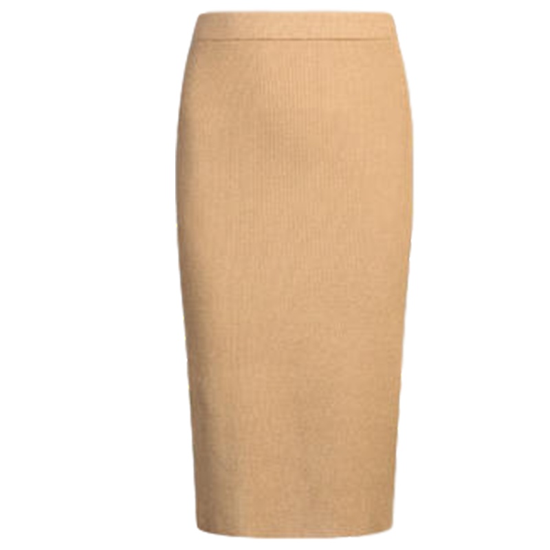 【福利款】拉夏贝尔酒红开叉修身半身裙