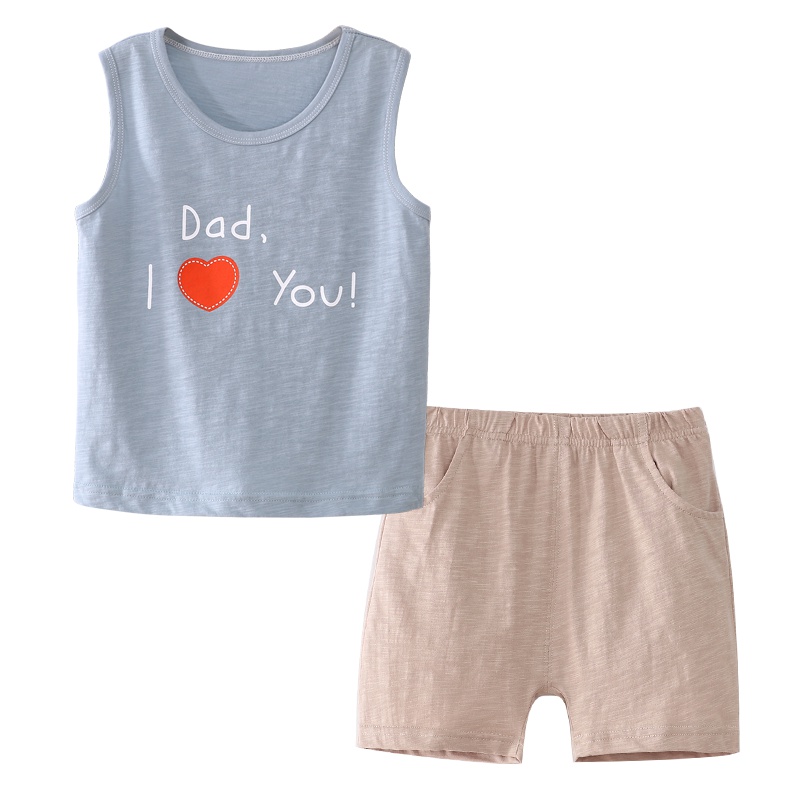 卡伴(Curbblan)童装儿童无袖T恤背心套装卡通甜甜爱心无袖背心套装适合80-120cm身高儿童