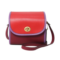 蔻驰 COACH 女士专柜款皮革单肩斜挎包红色拼色迷你158 B4QA3欧美时尚