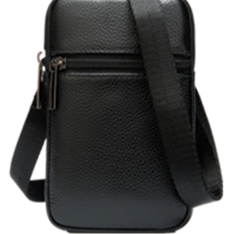 MVA 新款男士牛皮腰包休闲轻便竖款手机包真皮穿皮带小包8891