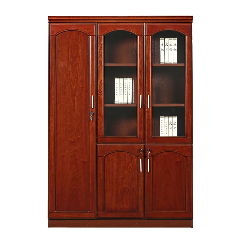 HiBoss左三门文件柜办公室档案柜办公书柜文件柜木质柜子带门油漆书柜组