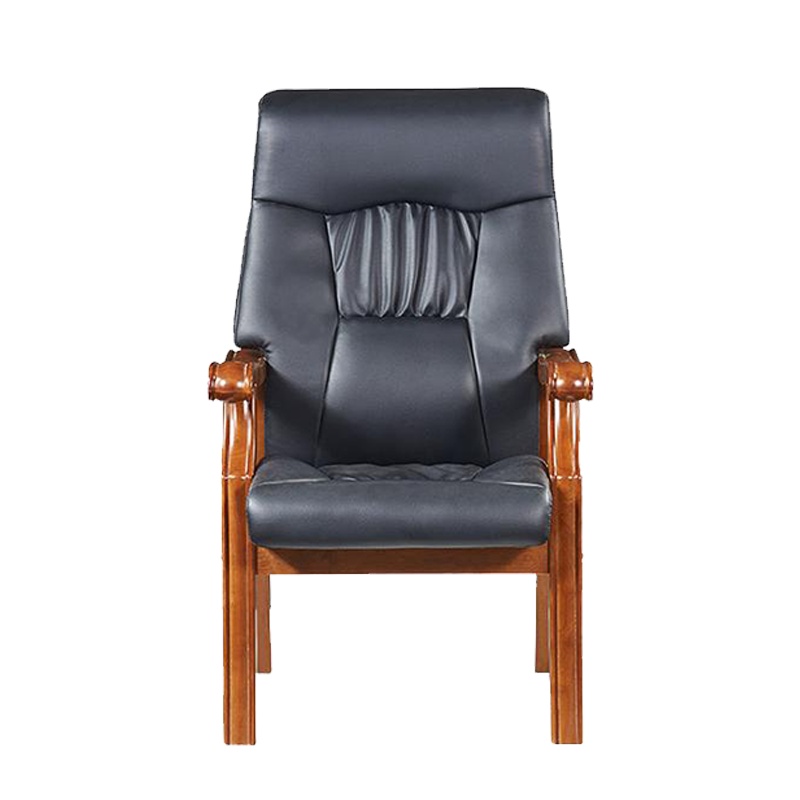 【理政】办公椅 办公家具 皮质老板椅 电脑椅会议椅 黑色西皮