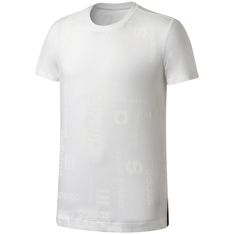 【自营】adidas阿迪达斯NEO男子短袖T恤暗纹logo休闲运动服CV6894 L CV9278白