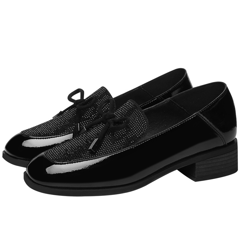 百年纪念Centenary【牛皮】时尚简约粗跟低帮乐福鞋通勤休闲单鞋女鞋2112