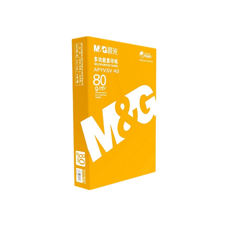 晨光(M&G)黄晨光80g A4 复印纸 500张/包 8包/箱(4000张)