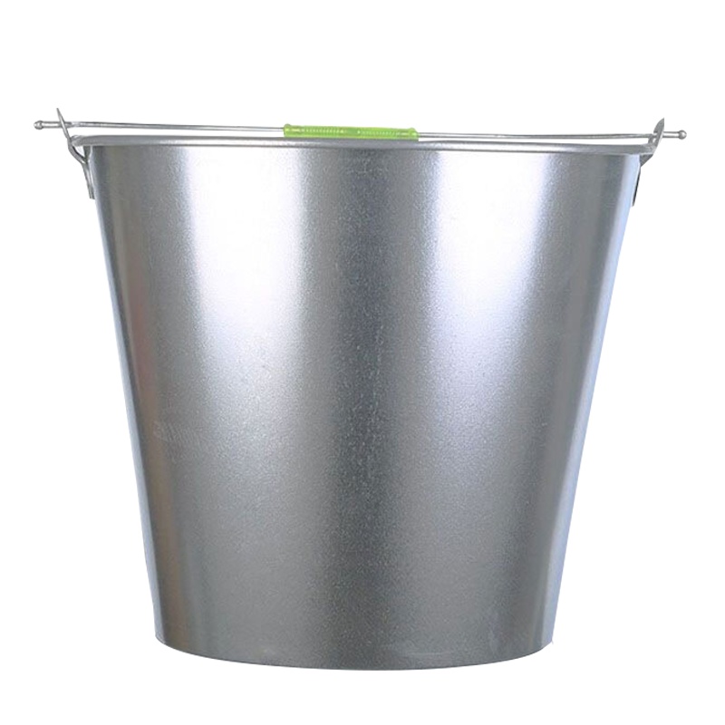 海斯迪克 HK-8032 圆形白铁皮桶 商超清洁加厚手提水桶 垃圾铁桶 大号油桶镀锌桶 12L 5个