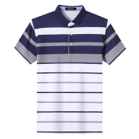 恒源祥男士T恤2021夏新款中青年短袖t恤男商务休闲条纹体恤夏季上衣