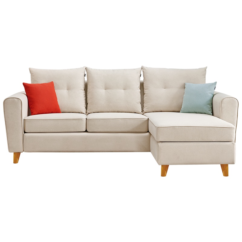 [爆]全友家居 现代时尚 北欧简约布艺沙发 小户型沙发 三人位带脚蹬 自由组合双色可选102289