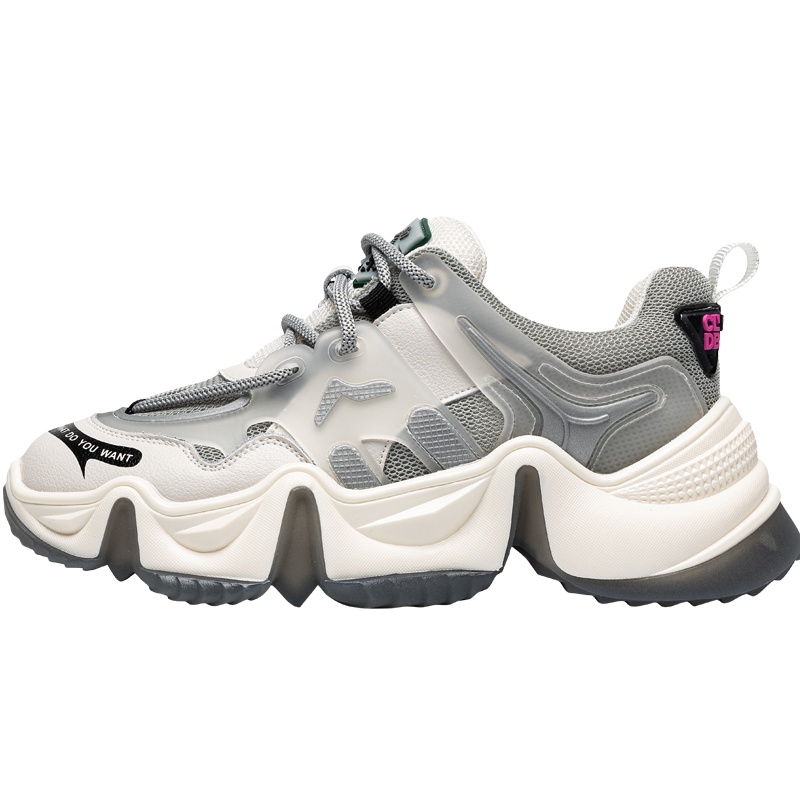 马克华菲2020夏季新款厚底时尚糖果色拼接彩虹底休闲网红老爹鞋女