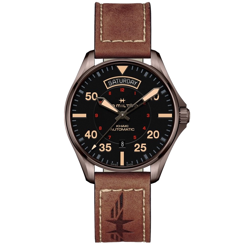 汉米尔顿(Hamilton)瑞士手表 卡其航空飞行员系列星际穿越同款自动机械男表 H64605531