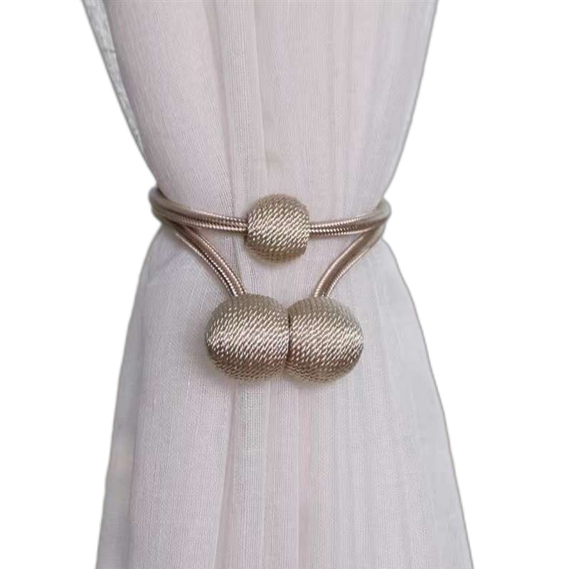 苏宁宜品推荐 窗帘绑带磁铁扣米色一对装