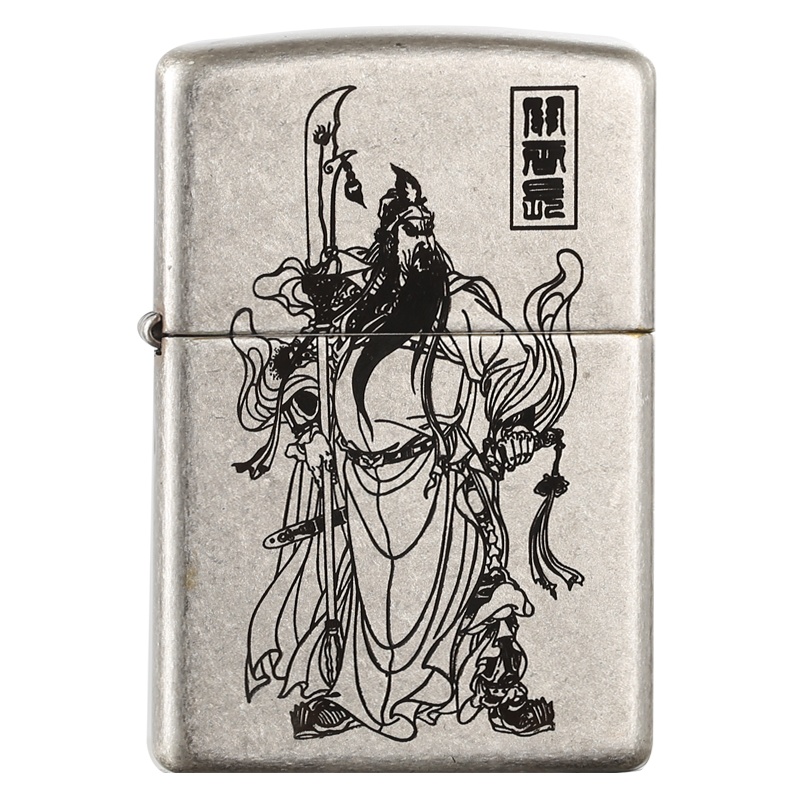 ZIPPO之宝121FBMP-仿古银关公 防风打火机专柜正品