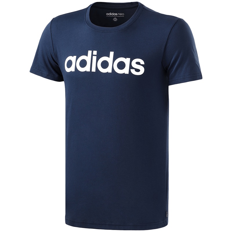 【自营】adidas阿迪达斯NEO男子短袖T恤休闲运动服DN2497 L DN2496学院藏青蓝+白