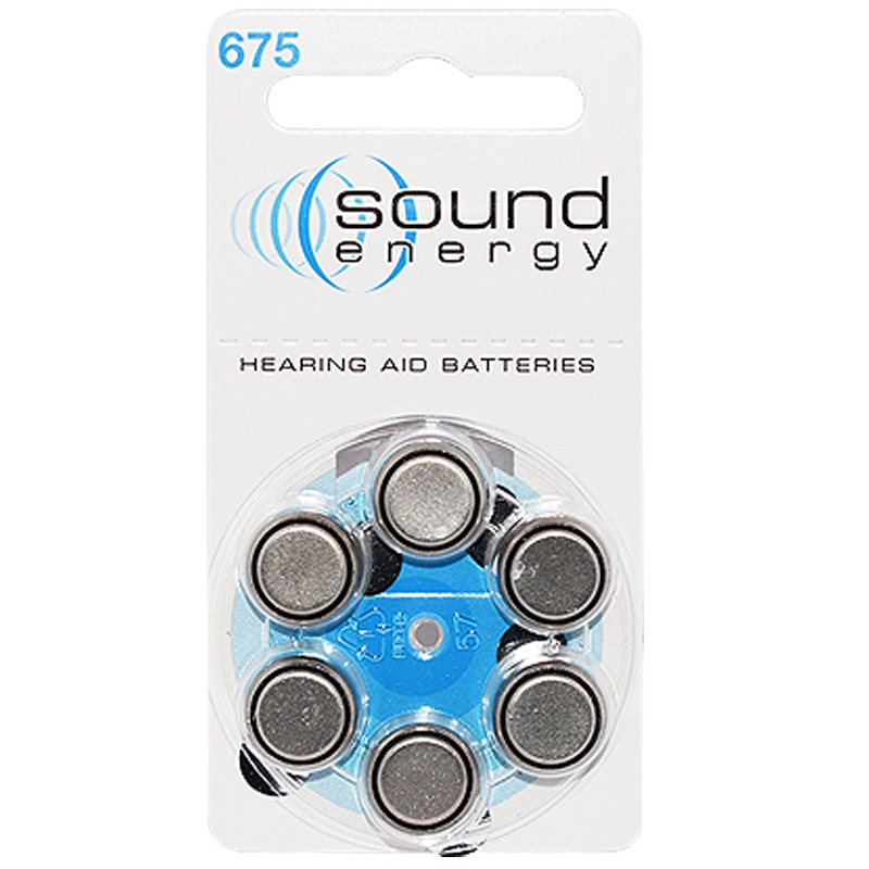 奥迪康(OTICON)英国原装sound energy助听器电池锌空气675号无汞PR48电池1板6粒